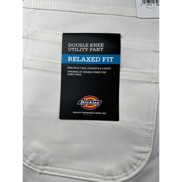 Dickies Pants Mens Double Knee Utility Carpenter Pants 38x30 White NWT Loop-Free - Picture 3 of 8